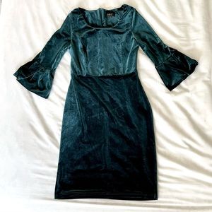Green velvet dress